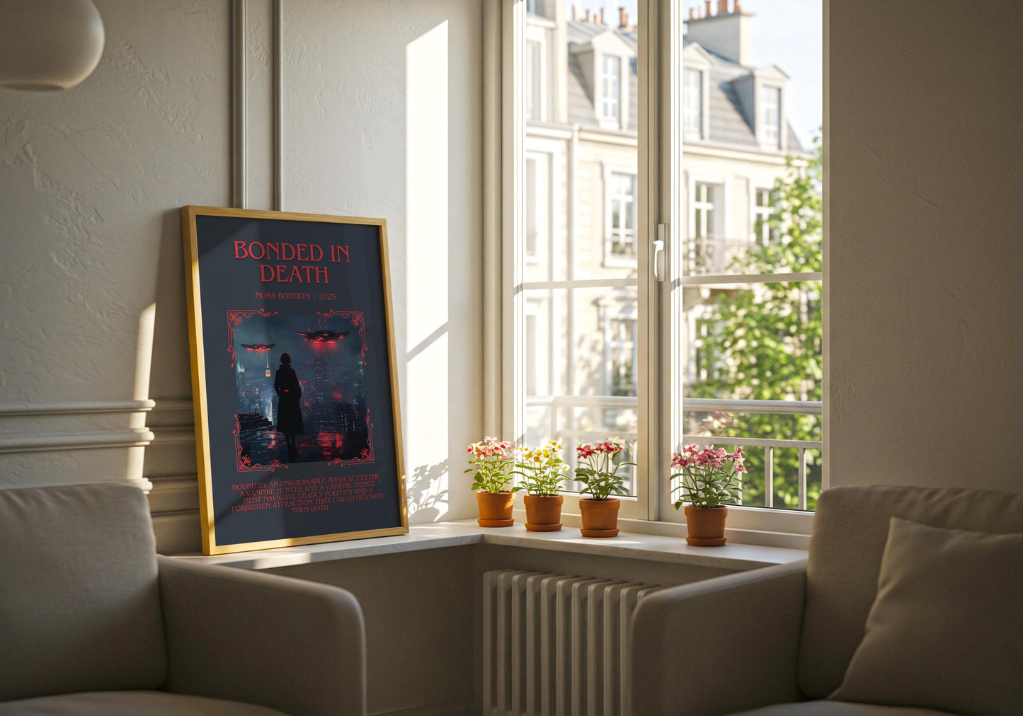 Bonded In Death by Nora Roberts Descriptive, High Quality Poster Print.Free Delivery Wall Art.Author&Blurb Book Artwork. Book Summary Gift