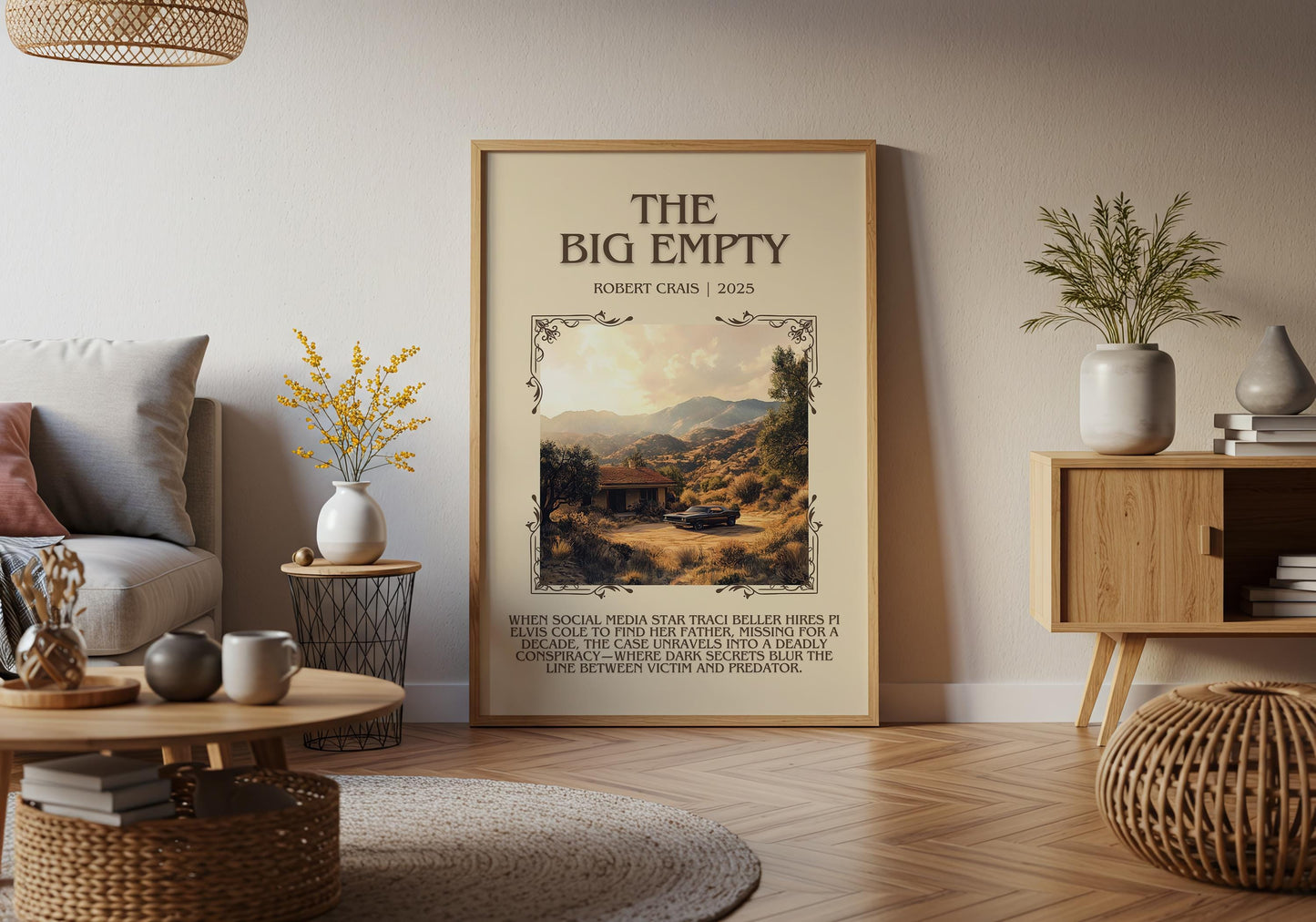 The Big Empty by Robert Crais Descriptive, High Quality Poster Print.Free Delivery Wall Art.Author&Blurb Book Artwork. Book Summary Gift