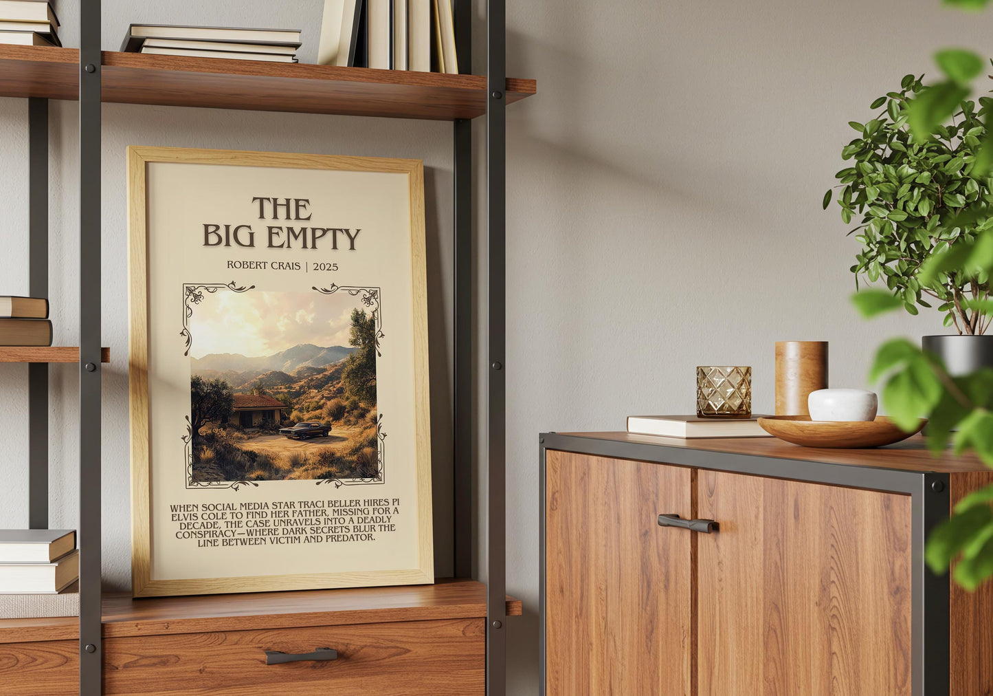 The Big Empty by Robert Crais Descriptive, High Quality Poster Print.Free Delivery Wall Art.Author&Blurb Book Artwork. Book Summary Gift