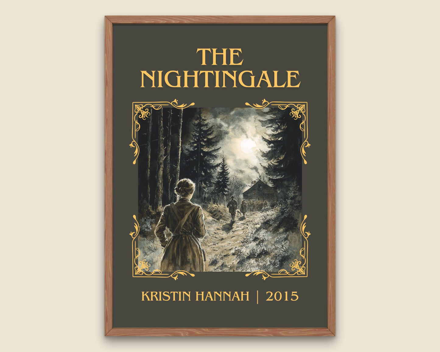 The Nightingale by Kristin Hannah High Quality Poster Print. Fast, Free Delivery Wall Art. Author, Title Book/Novel Artwork. Minimalist