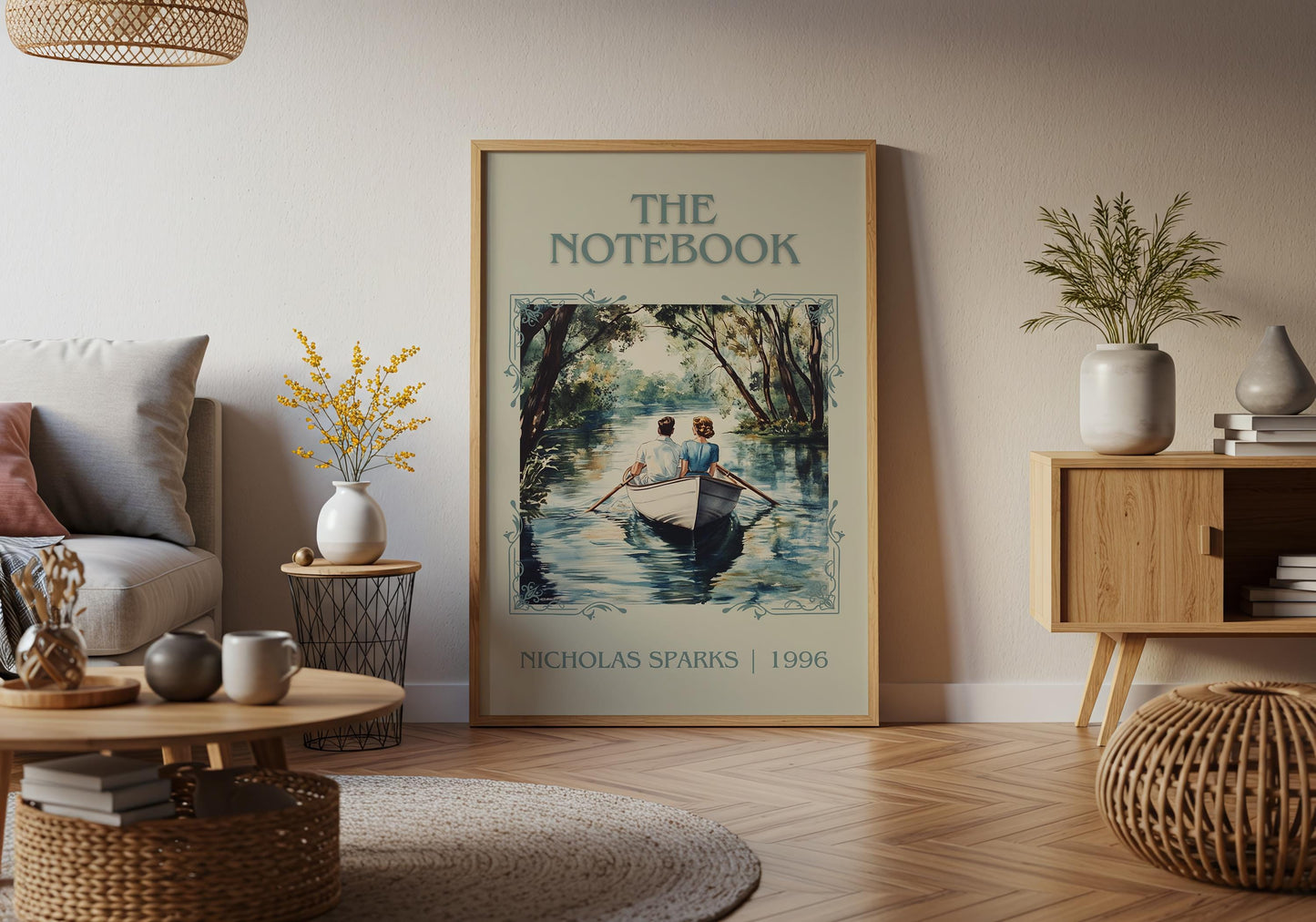 The Notebook by Nicholas Sparks High Quality Poster Print. Fast-Free Delivery Wall Art. Author, Title Book/Novel Artwork.Minimalist