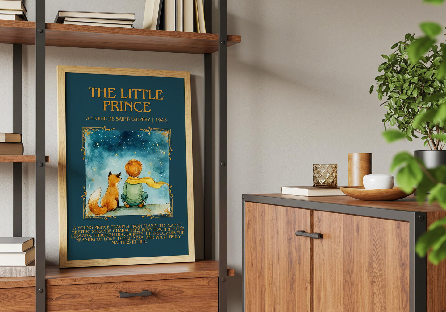 The Little Prince by Antoine de Saint-Exupéry Descriptive, High Quality Poster. Fast, Free Delivery Wall Art. Author and Blurb Book Artwork