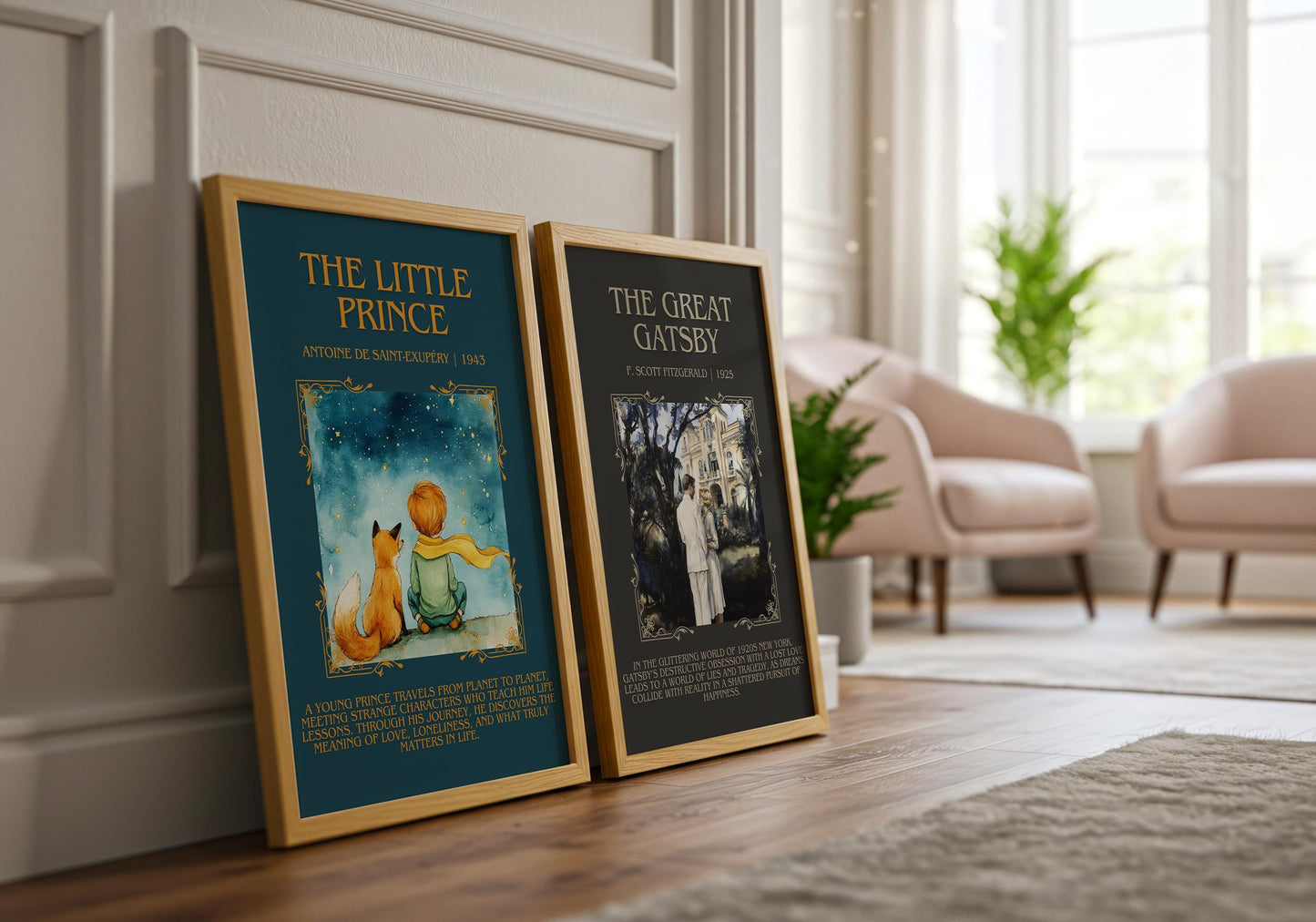 The Little Prince by Antoine de Saint-Exupéry Descriptive, High Quality Poster. Fast, Free Delivery Wall Art. Author and Blurb Book Artwork