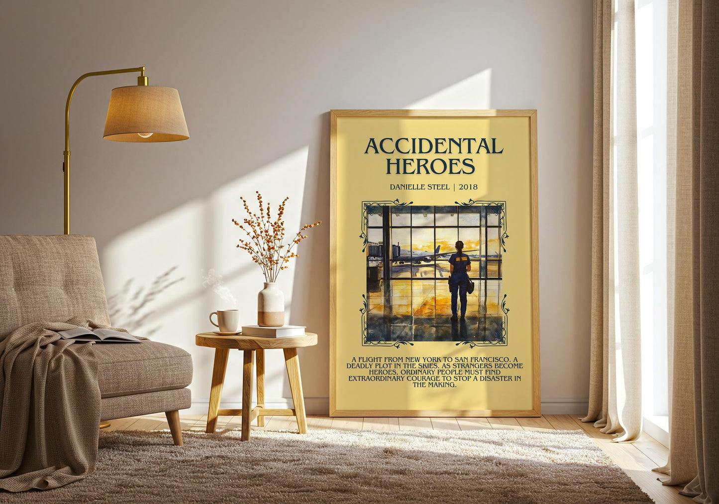 Accidental Heroes by Danielle Steel Descriptive, High Quality Poster Print.Free Delivery Wall Art.Author&Blurb Book Artwork. Novel Summary
