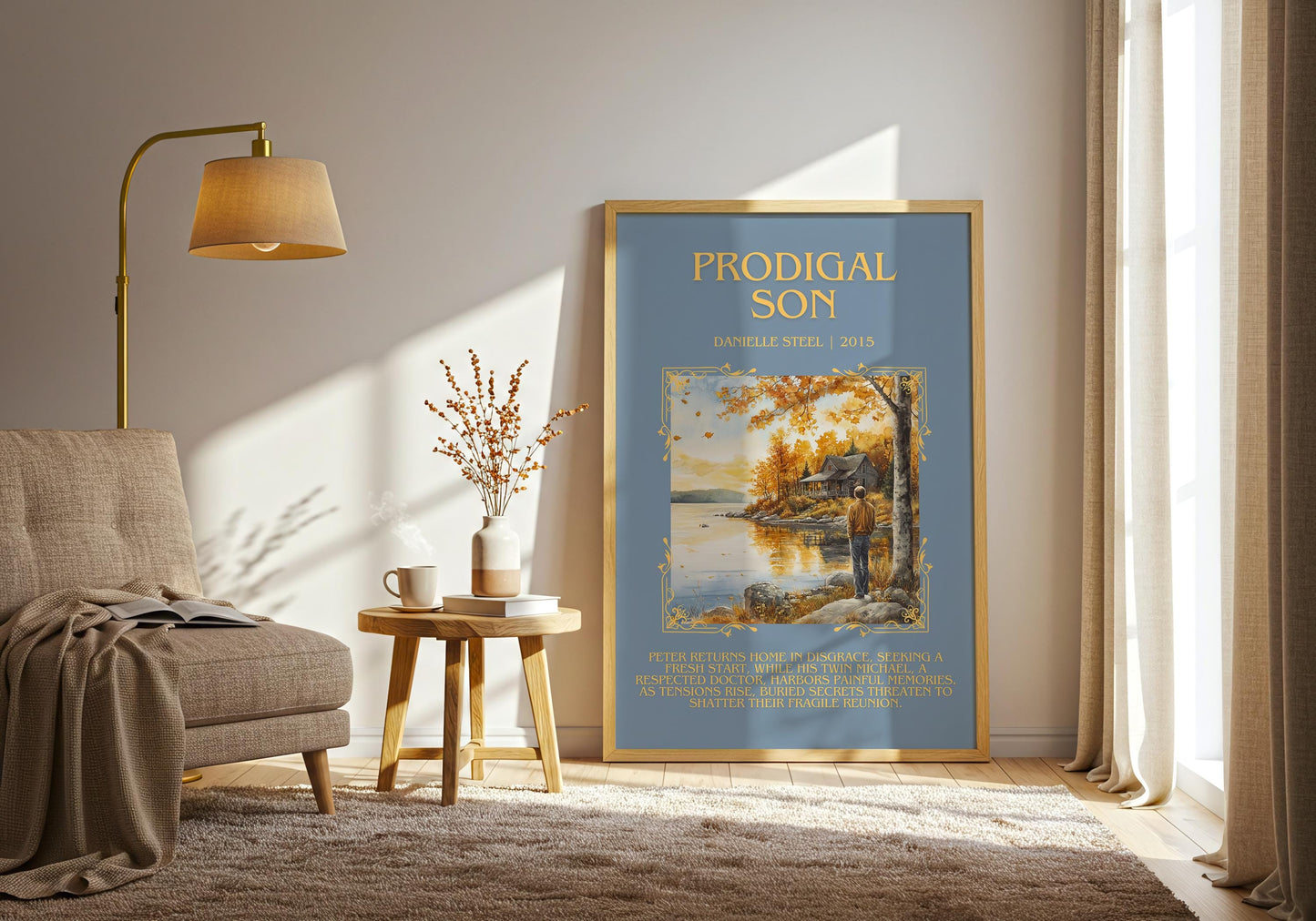 Prodigal Son by Danielle Steel Descriptive, High Quality Poster Print.Free Delivery Wall Art.Author&Blurb Book Artwork. Novel Gift Summary