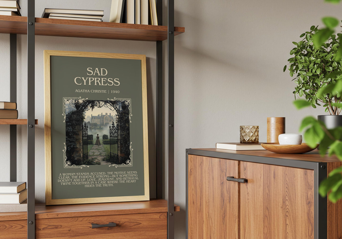 Sad Cypress by Agatha Christie Descriptive, High Quality Poster Print.Free Delivery Wall Art.Author&Blurb Book Artwork.Novel Gift