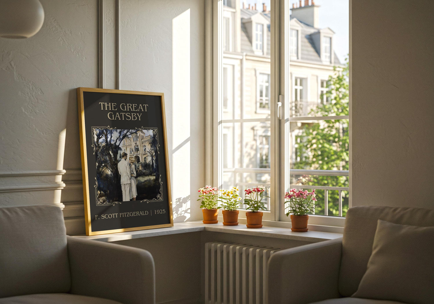 The Great Gatsby by F. Scott Fitzgerald High Quality Poster Print. Fast, Free Delivery Wall Art. Author and Blurb Book Artwork