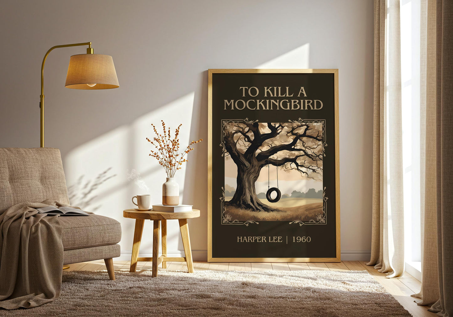 To Kill A Mockingbird by Harper Lee High Quality Poster Print. Free Delivery Wall Art. Author&Title Graphic Book/Novel Minimalist Home Art
