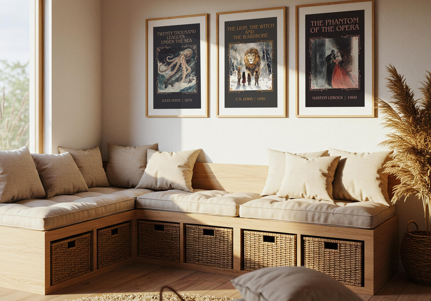 Twenty Thousand Leagues Under The Sea by Jules Verne High Quality Poster Print. Free Delivery Wall Art. Author and Blurb Book/Novel Artwork