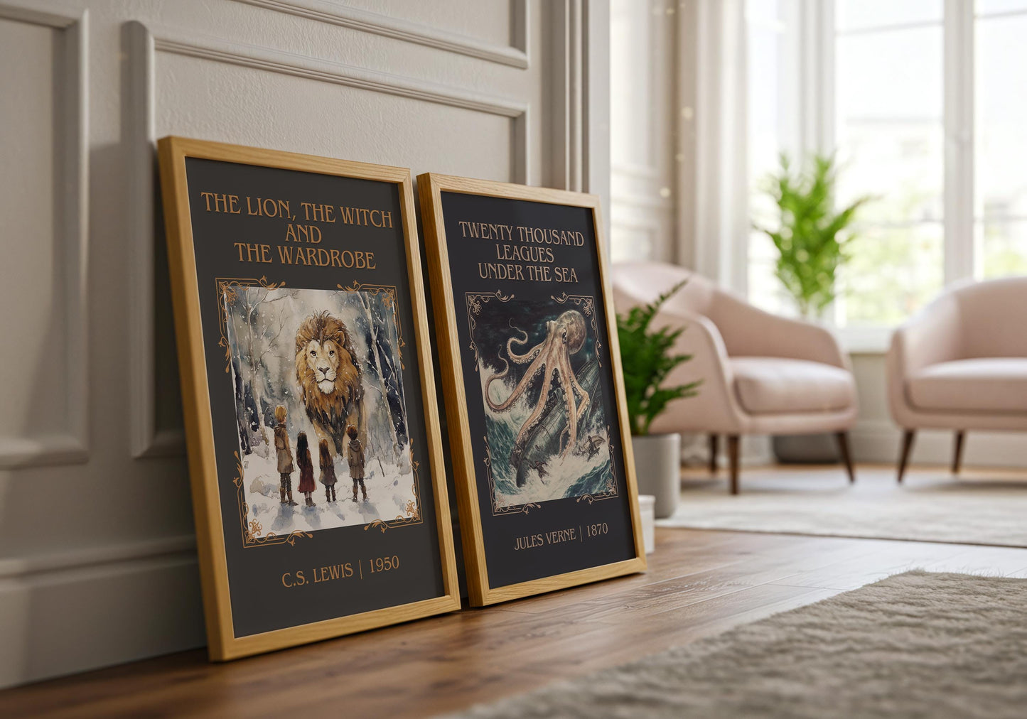 Twenty Thousand Leagues Under The Sea by Jules Verne High Quality Poster Print. Free Delivery Wall Art. Author and Blurb Book/Novel Artwork