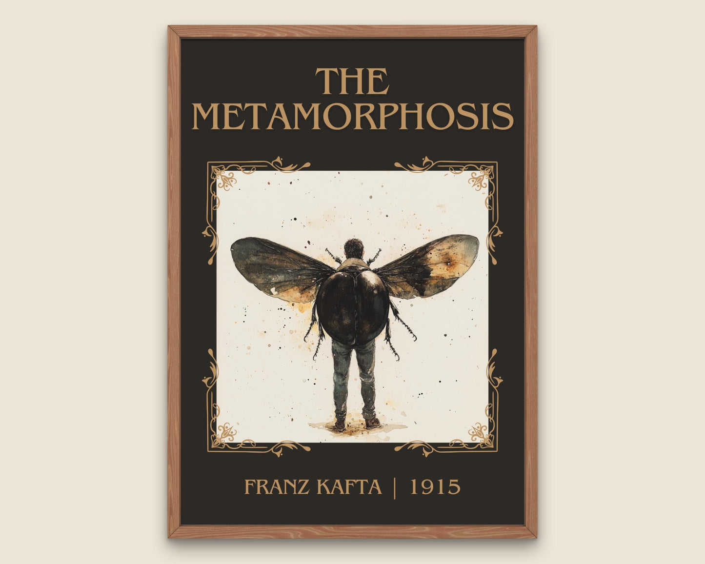 The Metamorphosis by Franz Kafta High Quality Poster Print. Fast, Free Delivery Wall Art. Author & Title Book/Novel Artwork. Minimalist Home