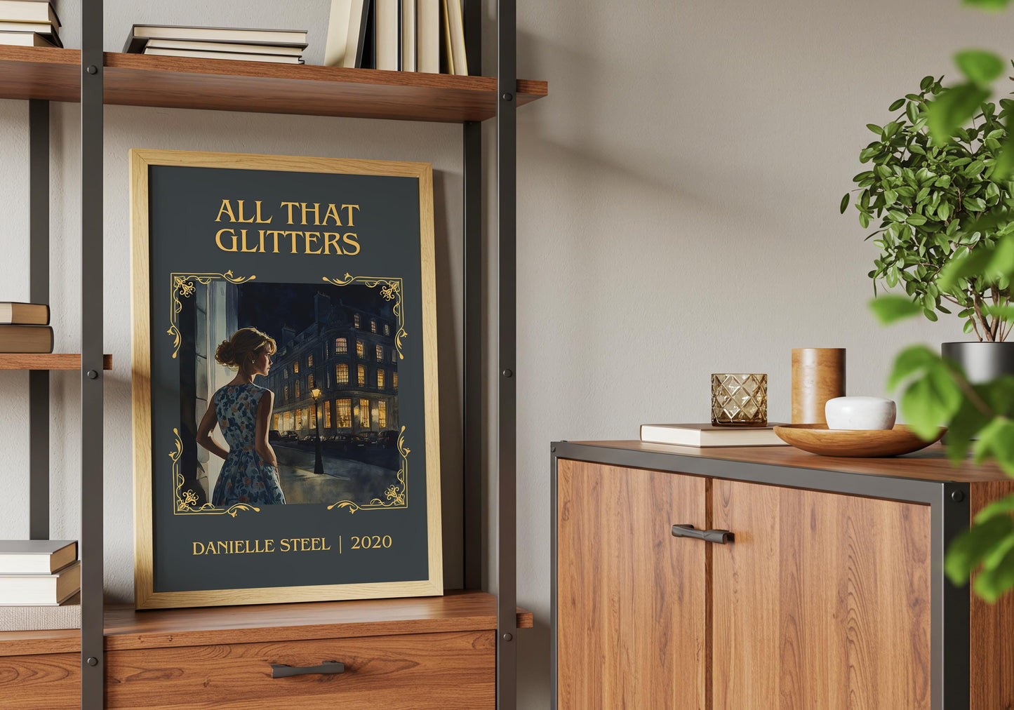 All That Glitters by Danielle Steel High Quality Poster Print. Free Delivery Wall Art. Author and Blurb Book / Novel Minimalist Art. Gift