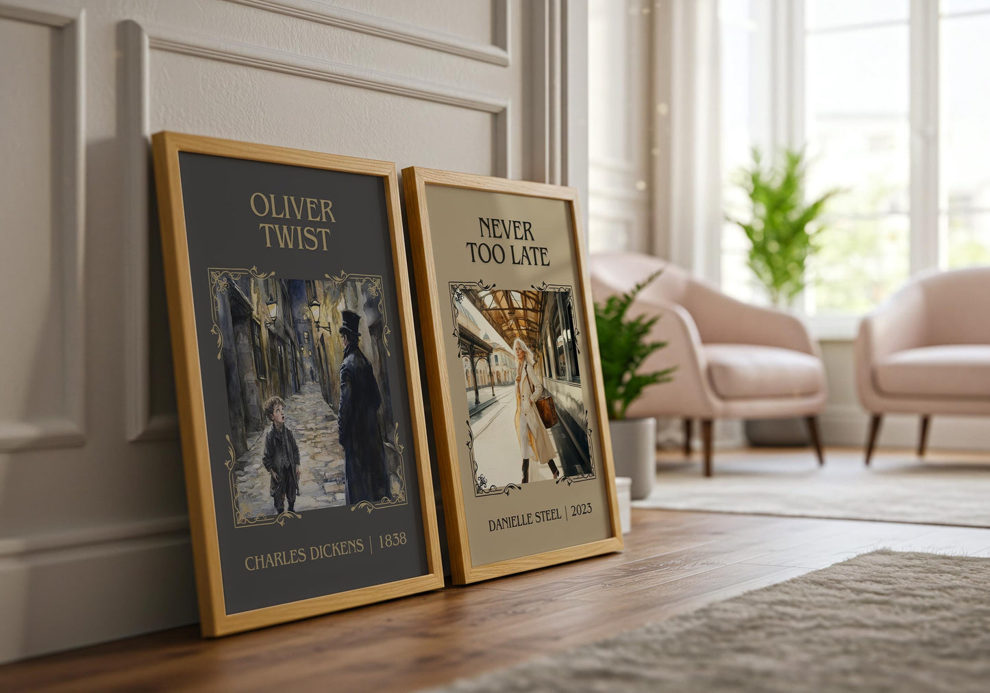 Never Too Late by Danielle Steel High Quality Poster Print. Free Delivery Wall Art. Author and Blurb Book / Novel Minimalist Art