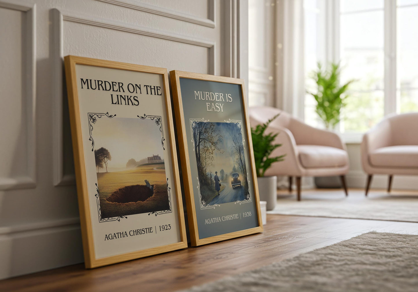 Murder On The Links by Agatha Christie High Quality Poster Print. Free Delivery Wall Art. Author and Blurb Book / Novel Minimalist Art Gift