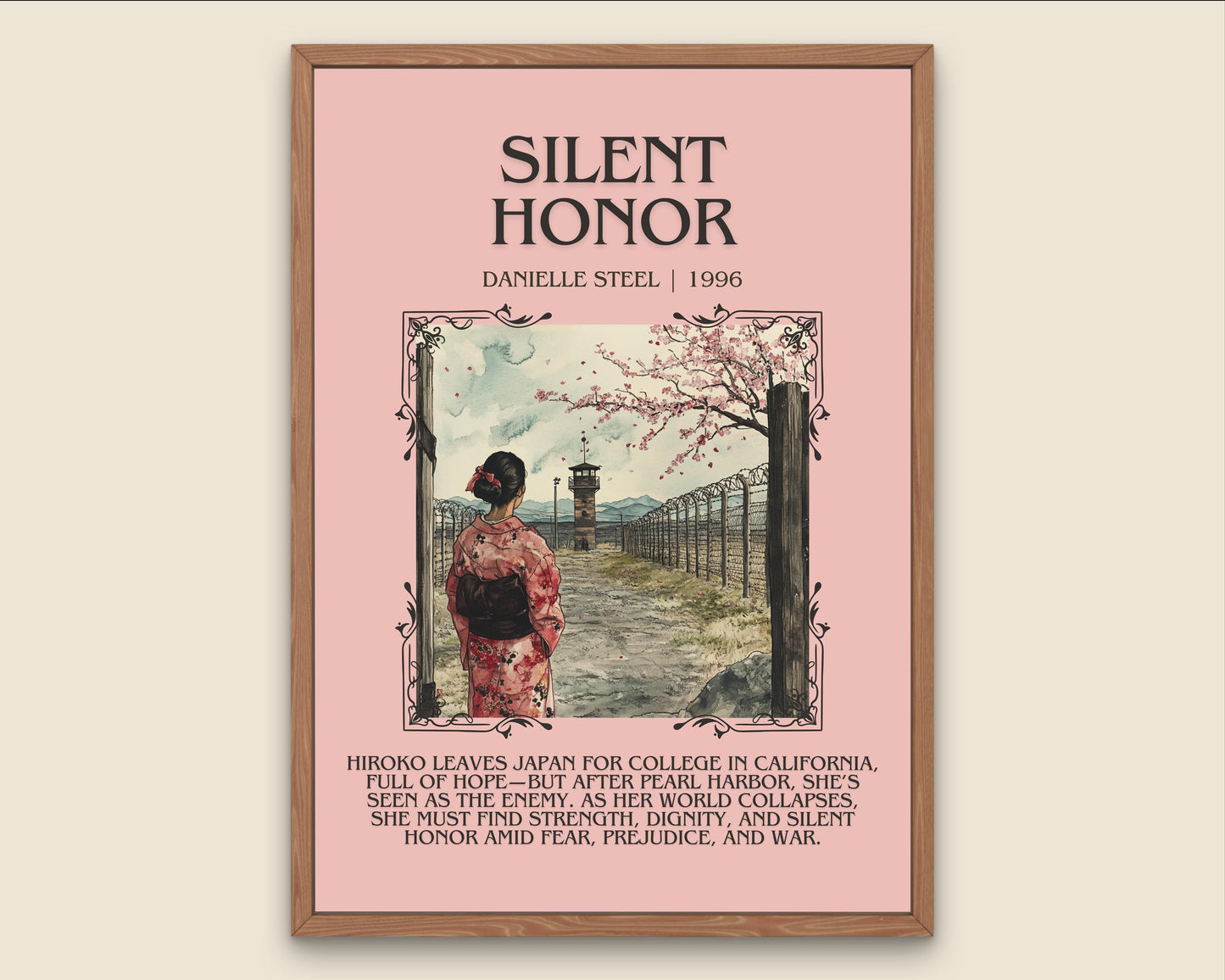 Silent Honor by Danielle Steel High Quality Poster Print. Free Delivery Wall Art. Author & Blurb Book/Novel Minimalist Art Gift