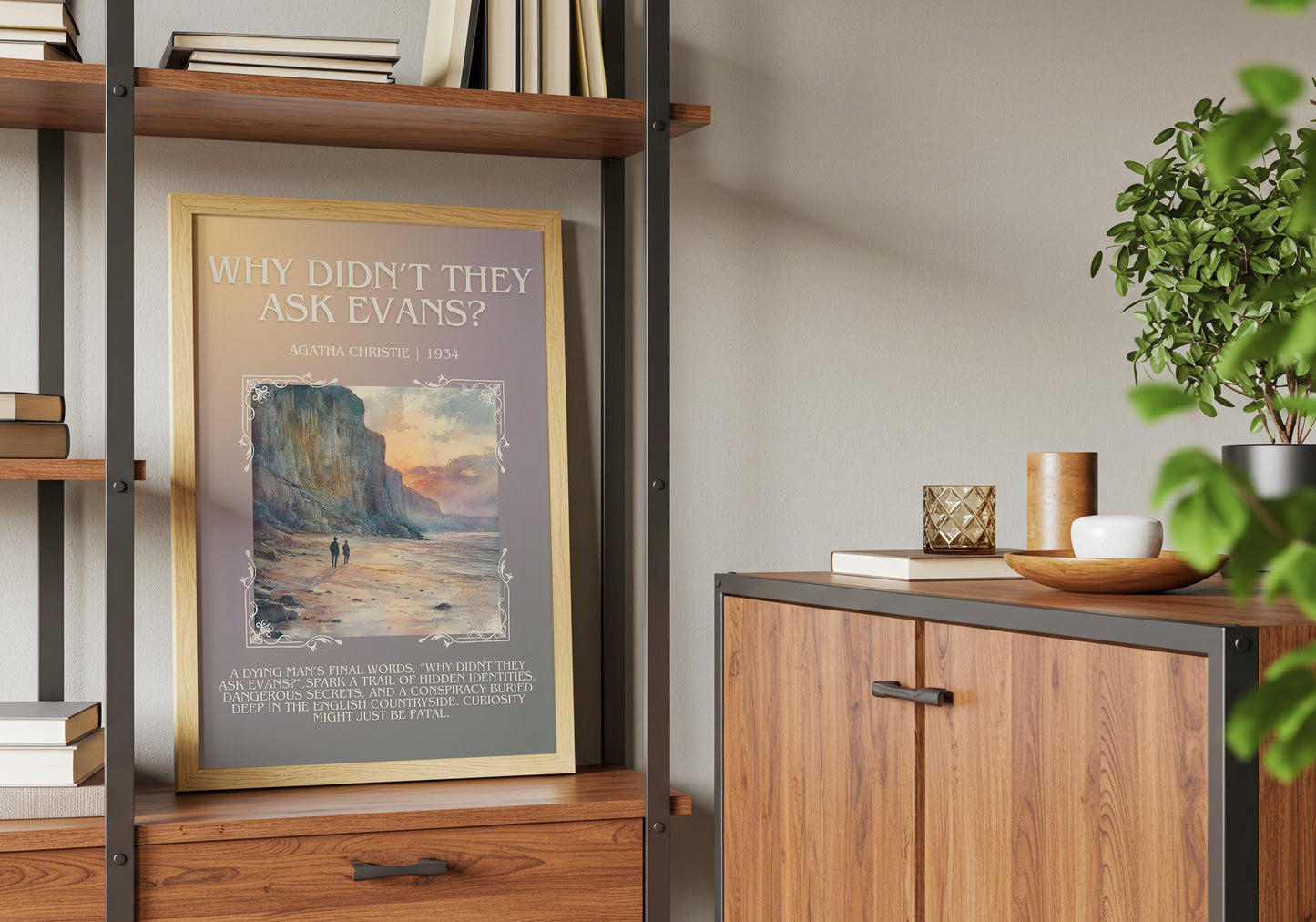 Why Didn't They Ask Evans? by Agatha Christie High Quality Poster Print. Free Delivery Wall Art. Author & Blurb Book/Novel Minimalist Art