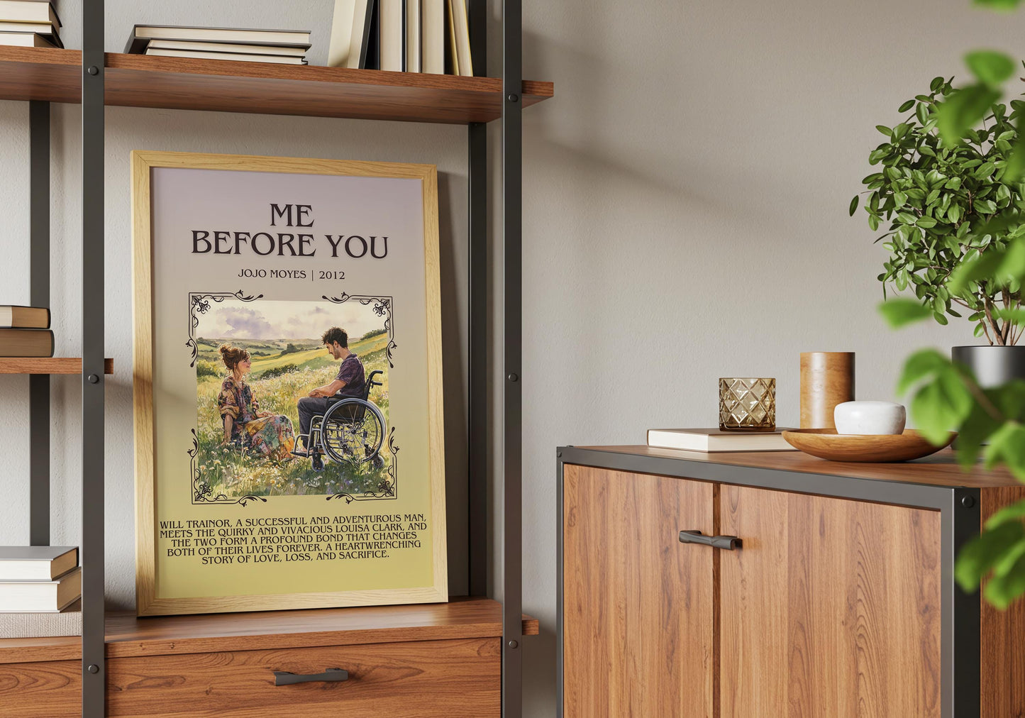 Me Before You by Jojo Moyes Descriptive, High Quality Poster Print. Free Delivery Wall Art. Author and Blurb Book/Novel Artwork