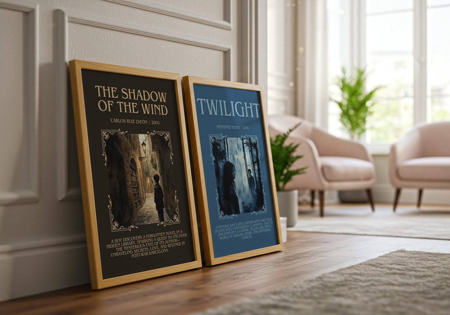 The Shadow Of The Wind by Carlos Ruiz Zafon Descriptive, High Quality Poster Print.Free Delivery Wall Art.Author and Blurb Book Artwork Gift
