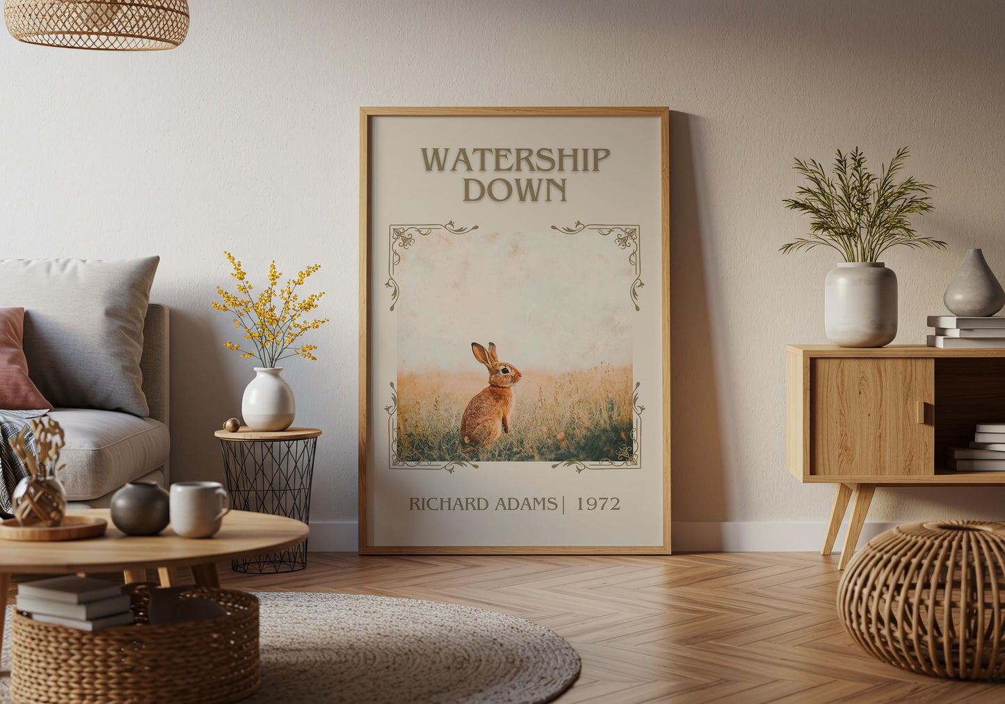 Watership Down by Richard Adams High Quality Poster Print. Free Delivery Wall Art. Author and Blurb Book / Novel Minimalist Art.Kids Gift