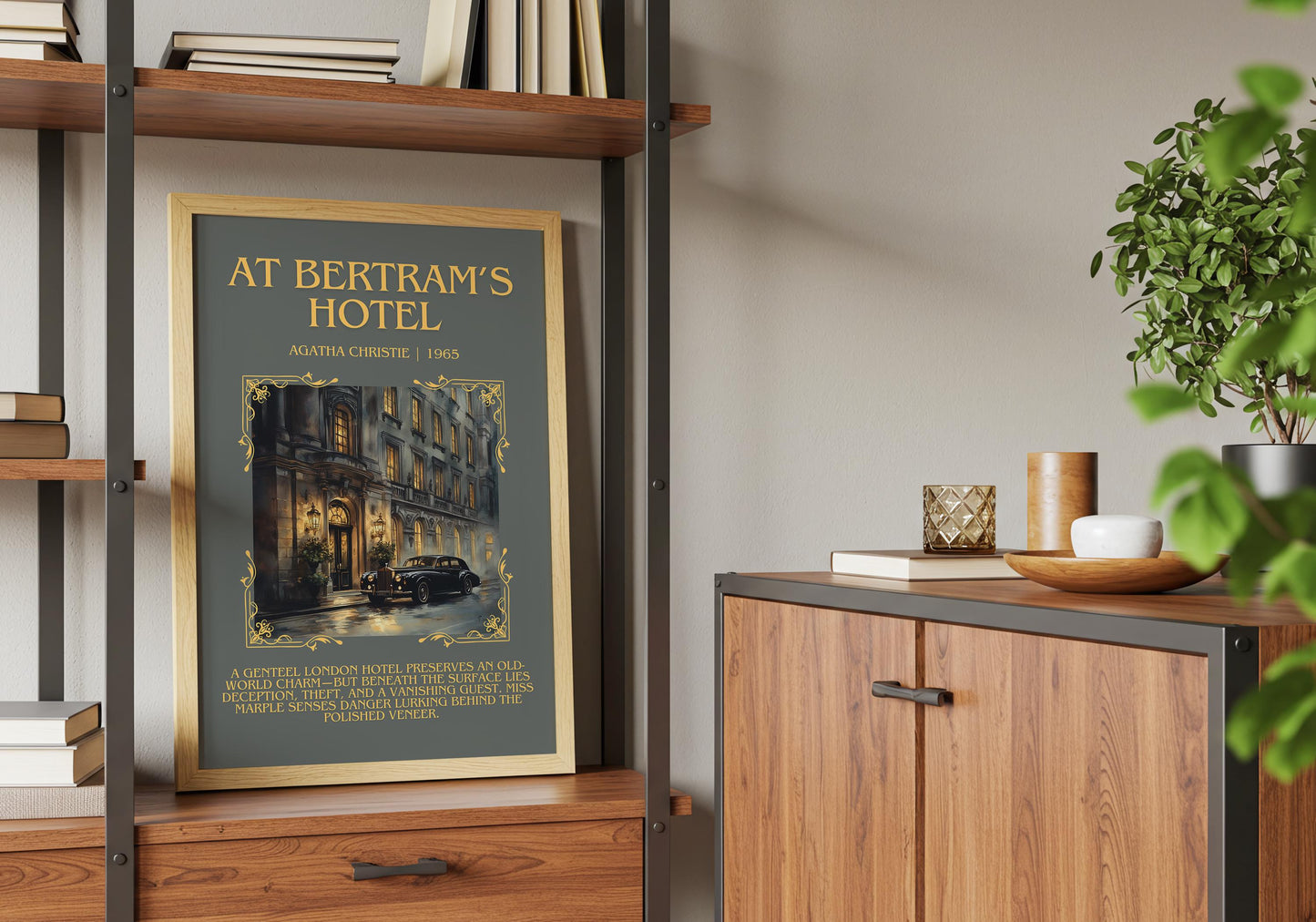 At Betram's Hotel by Agatha Christie Descriptive, High Quality Poster Print.Free Delivery Wall Art.Author and Blurb Book Artwork Gift Art
