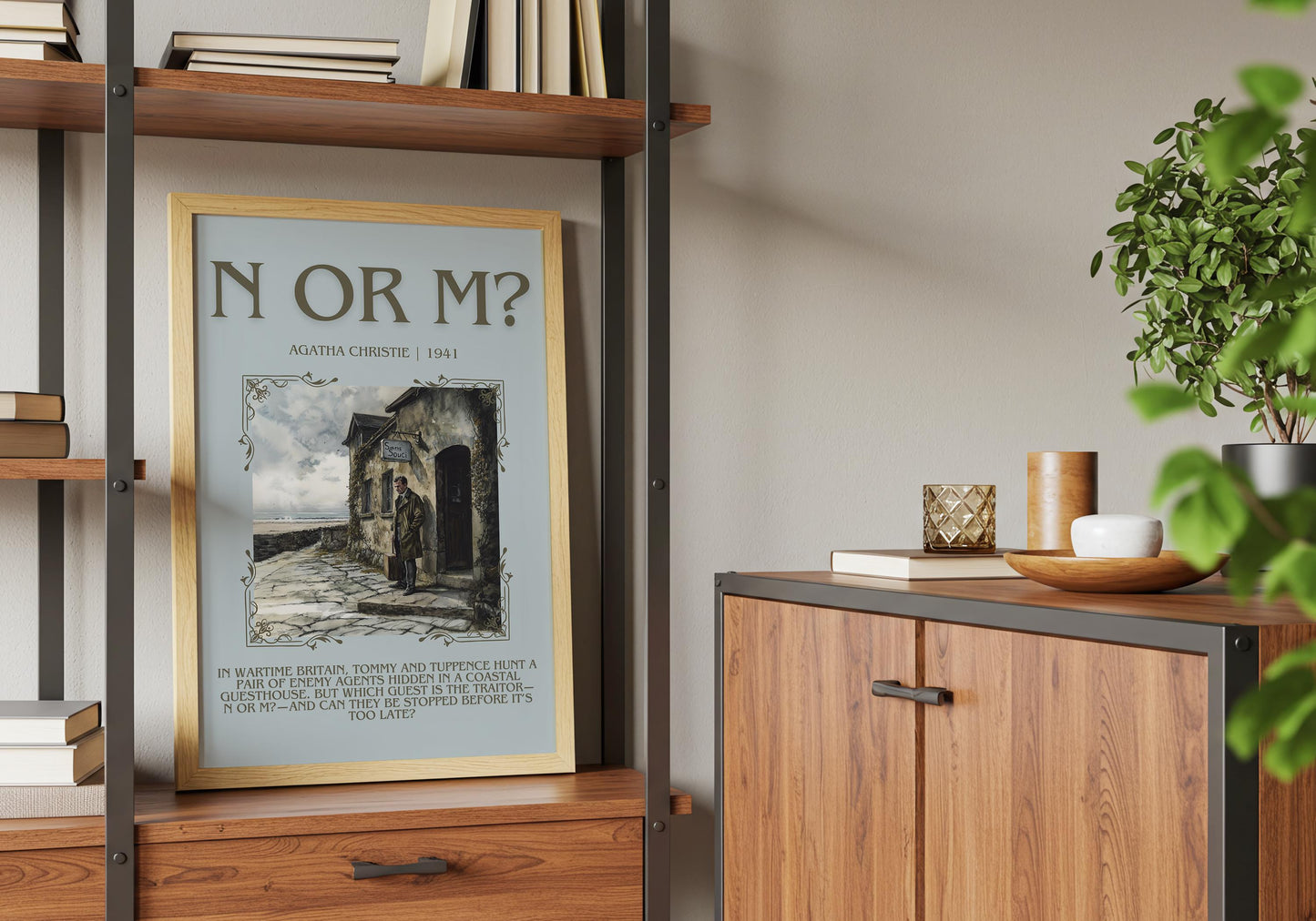 N Or M? by Agatha Christie Descriptive, High Quality Poster Print.Free Delivery Wall Art. Author & Blurb Book Artwork Cover Gift Art