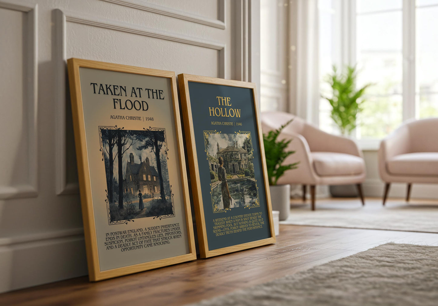 The Hollow by Agatha Christie Descriptive, High Quality Poster Print.Free Delivery Wall Art. Author & Blurb Book Artwork Cover Gift
