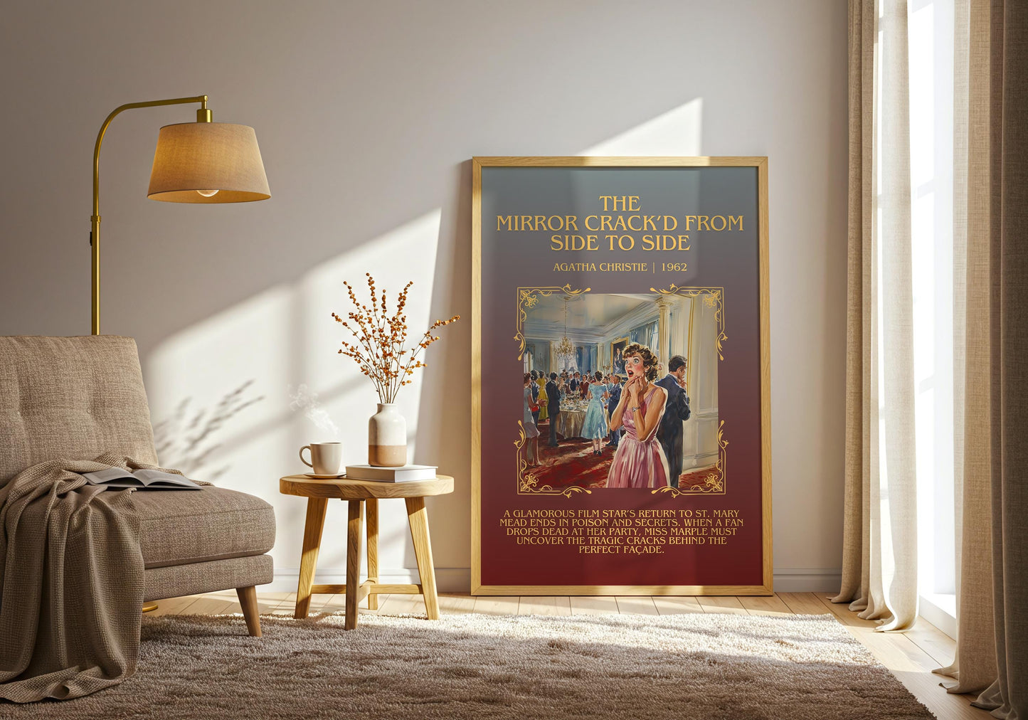 The Mirror Crack'd From Side To Side by Agatha Christie Descriptive, High Quality Poster Print.Free Delivery Wall Art Author&Blurb Book Art