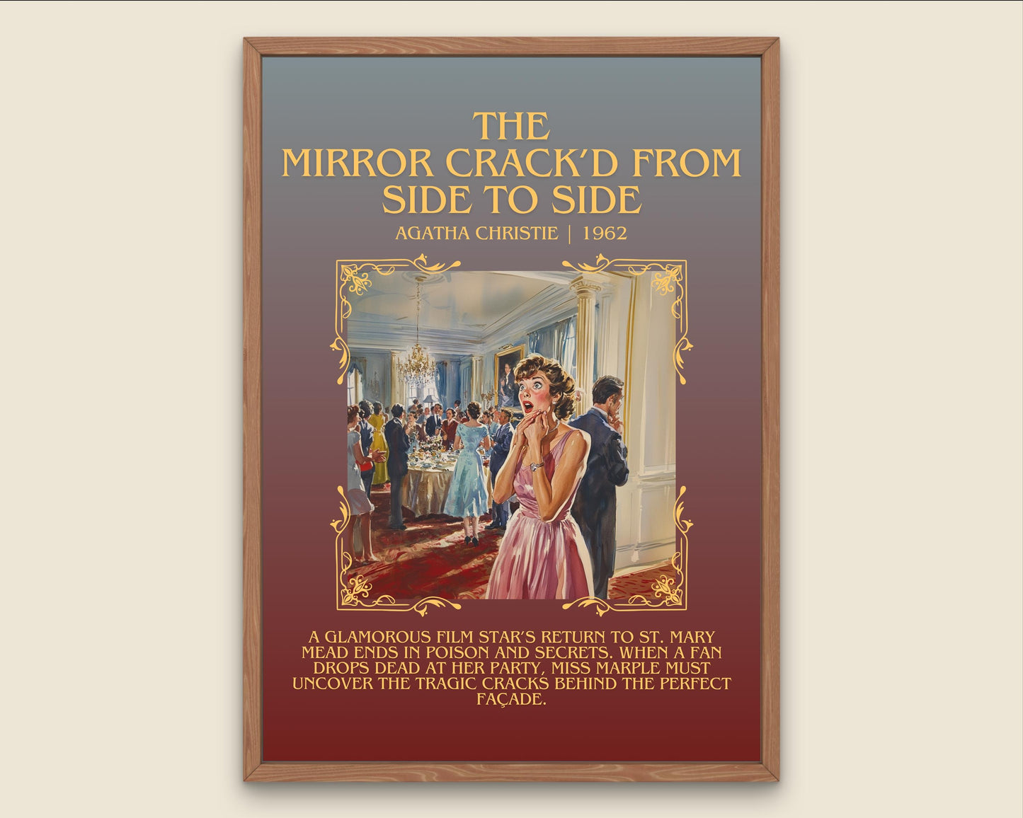 The Mirror Crack'd From Side To Side by Agatha Christie Descriptive, High Quality Poster Print.Free Delivery Wall Art Author&Blurb Book Art