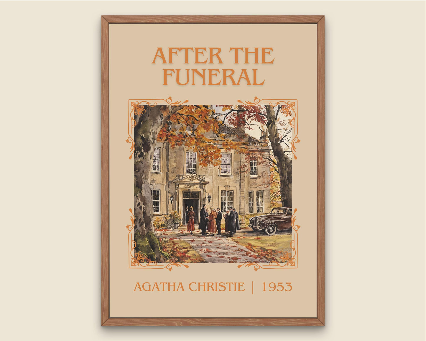After The Funeral by Agatha Christie High Quality Poster Print.Free Delivery Wall Art. Author&Blurb Book/Novel Minimalist Home Gift Cover
