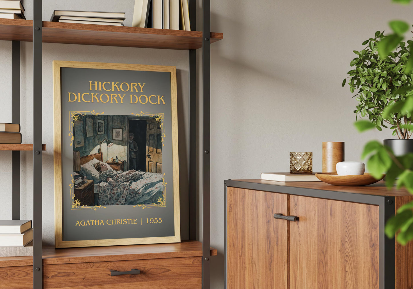 Hickory Dickory Dock by Agatha Christie High Quality Poster Print.Free Delivery Wall Art. Author&Blurb Book/Novel Minimalist Gift Cover