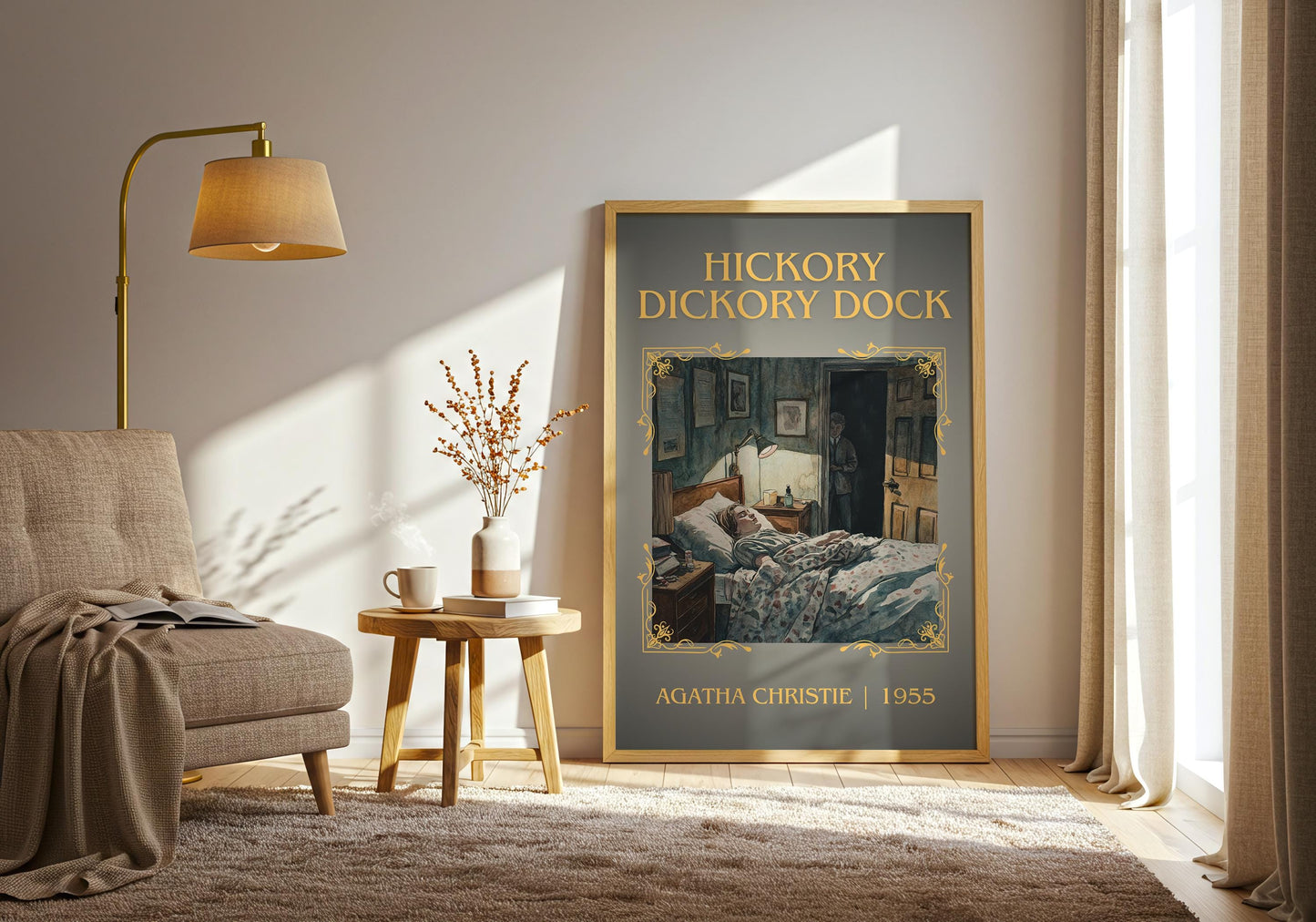 Hickory Dickory Dock by Agatha Christie High Quality Poster Print.Free Delivery Wall Art. Author&Blurb Book/Novel Minimalist Gift Cover