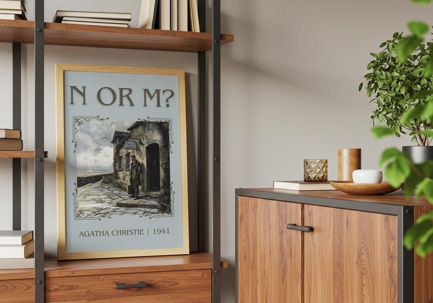 N Or M? by Agatha Christie High Quality Poster Print.Free Delivery Wall Art-Author&Blurb Book/Novel Minimalist Home Gift Cover Decor