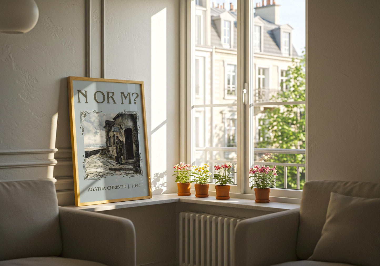 N Or M? by Agatha Christie High Quality Poster Print.Free Delivery Wall Art-Author&Blurb Book/Novel Minimalist Home Gift Cover Decor
