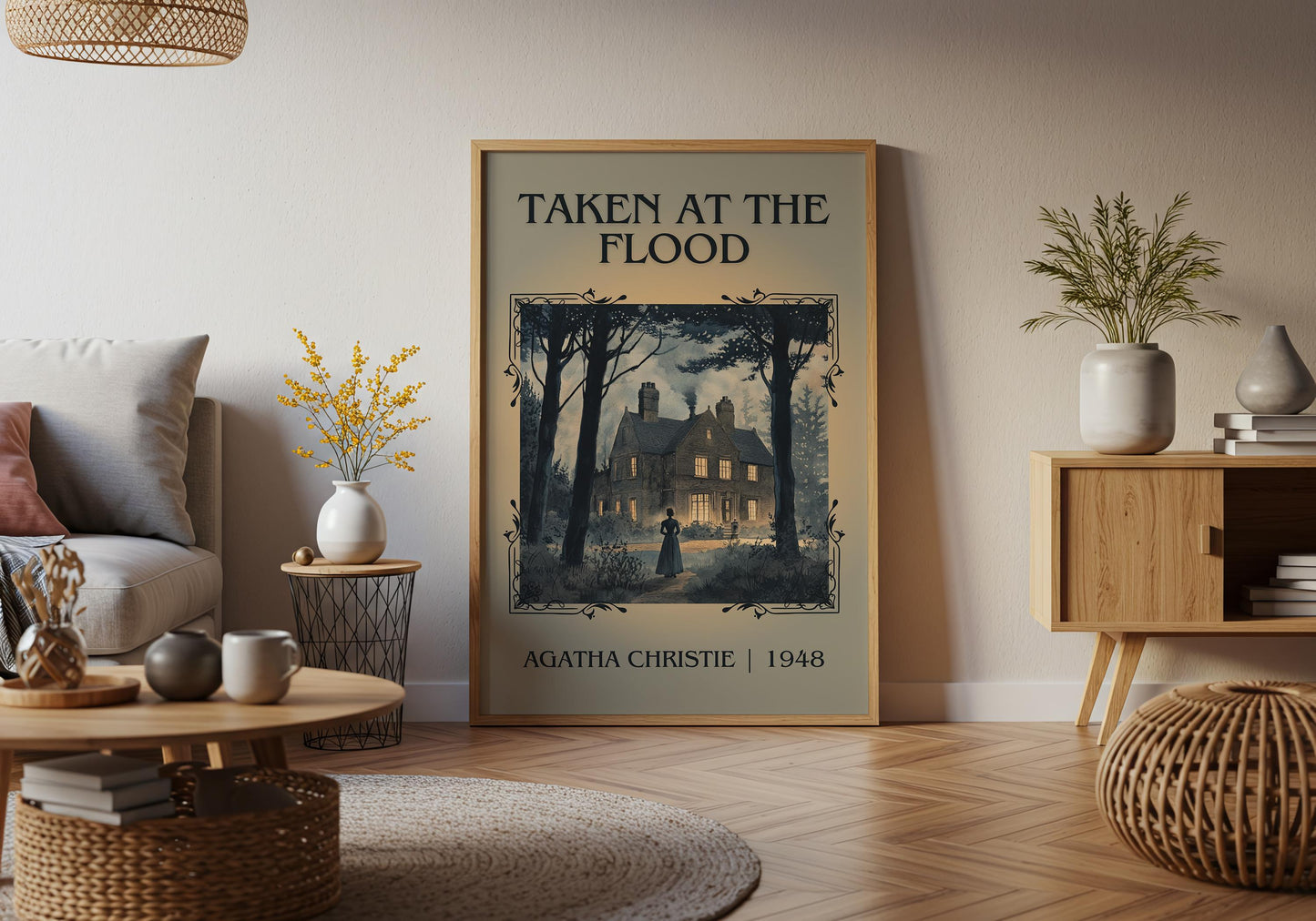 Taken At The Flood by Agatha Christie High Quality Poster Print.Free Delivery Wall Art-Author&Blurb Book Minimalist Home Gift Cover Decor