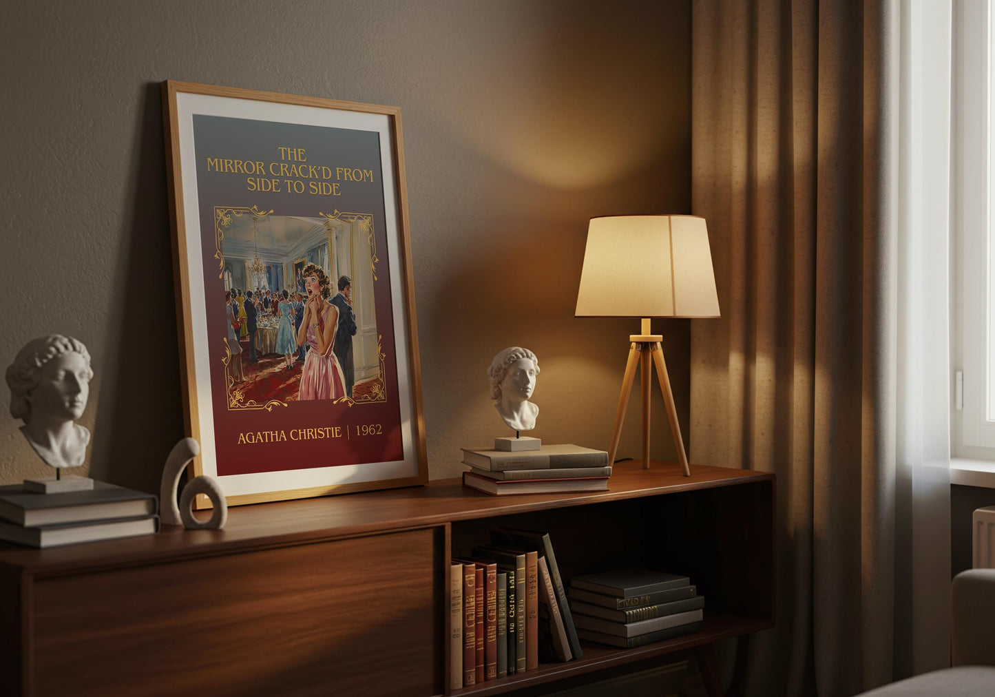 The Mirror Crack'd From Side To Side by Agatha Christie High Quality Poster Print.Free Delivery Wall Art-Author&Blurb Book Minimalist Home
