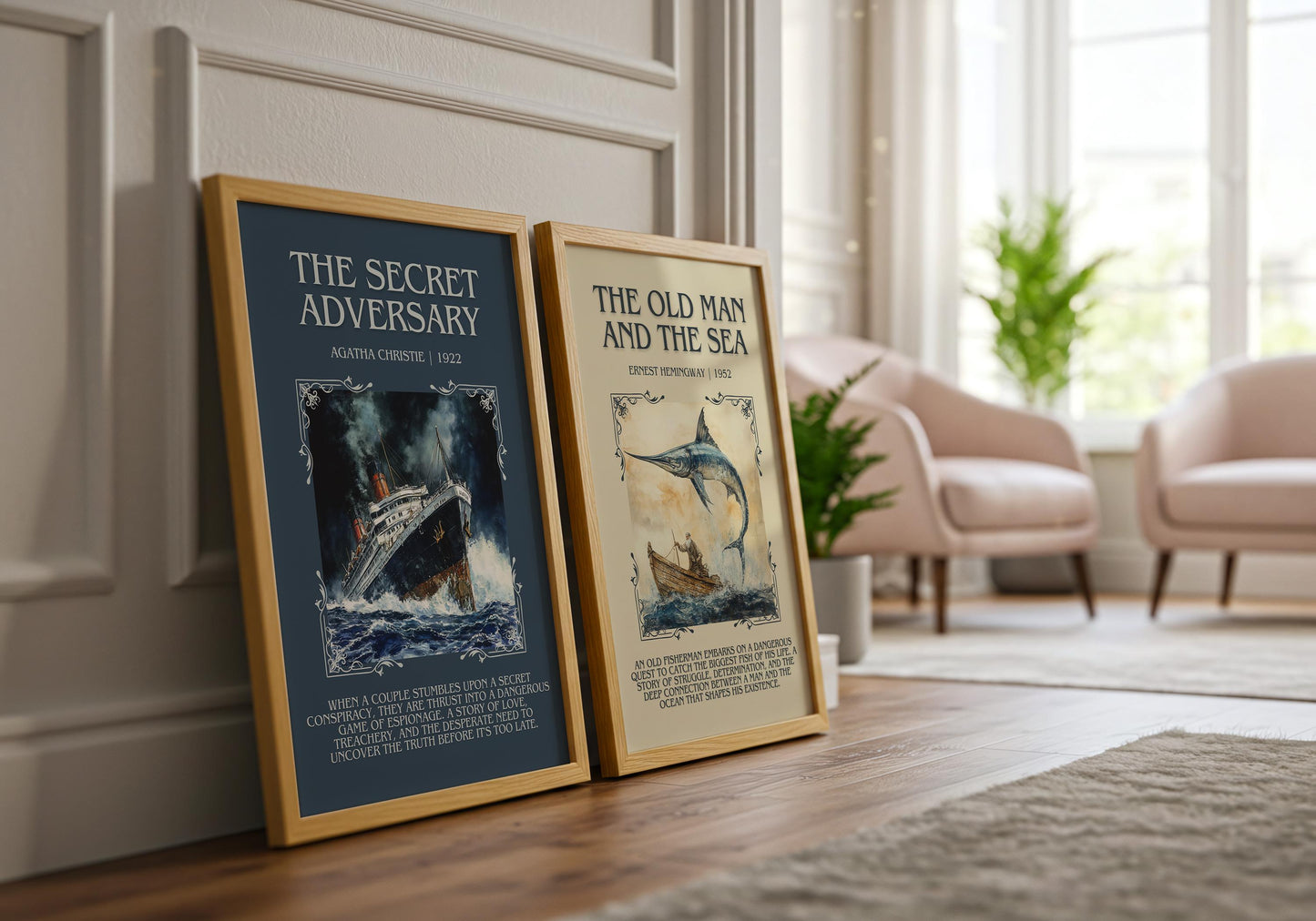 The Secret Adversary by Agatha Christie Descriptive, High Quality Poster Print. Free Delivery Wall Art. Author & Blurb Book Artwork