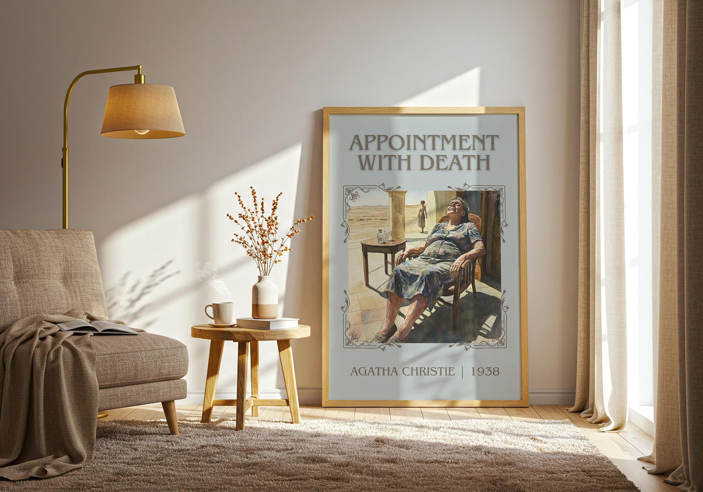 Appointment With Death by Agatha Christie High Quality Poster Print. Free Delivery Wall Art. Author and Blurb Book / Novel Minimalist Art.