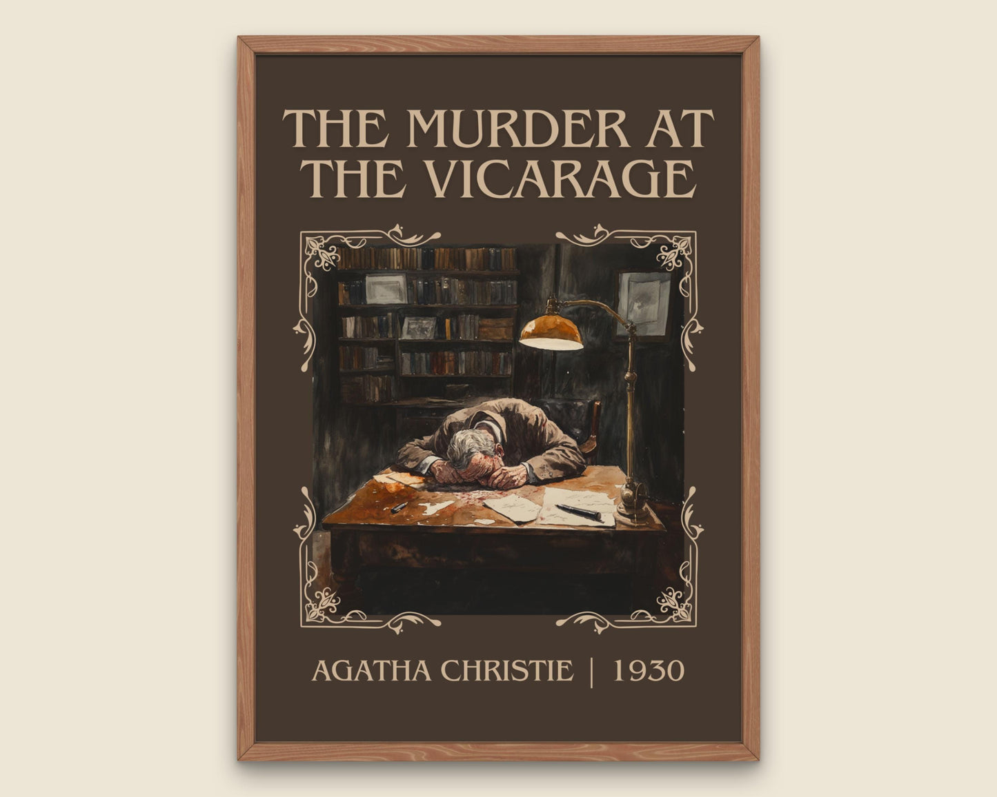 The Murder At The Vicarage by Agatha Christie High Quality Poster Print. Free Delivery Wall Art. Author & Blurb Book/Novel Minimalist Art.