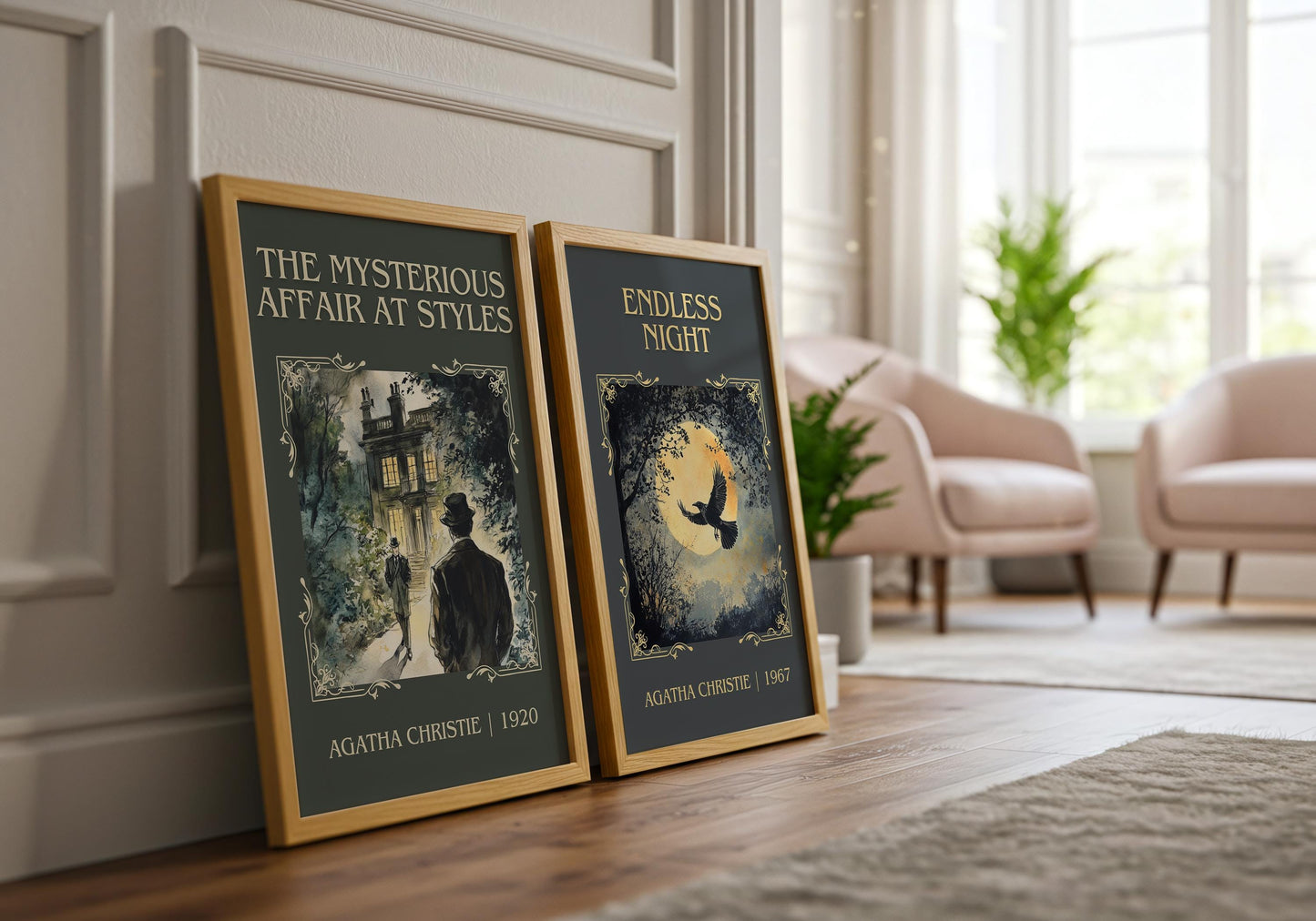The Mysterious Affair At Styles by Agatha Christie High Quality Poster Print. Free Delivery Wall Art. Author&Blurb Book/Novel Minimalist Art