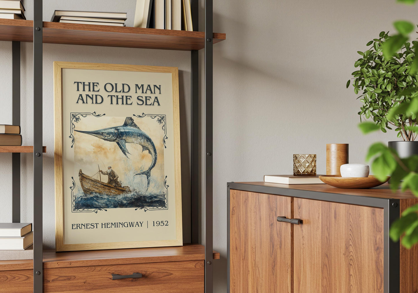 The Old Man And The Sea by Agatha Christie High Quality Poster Print. Free Delivery Wall Art. Author&Blurb Book/Novel Minimalist Art