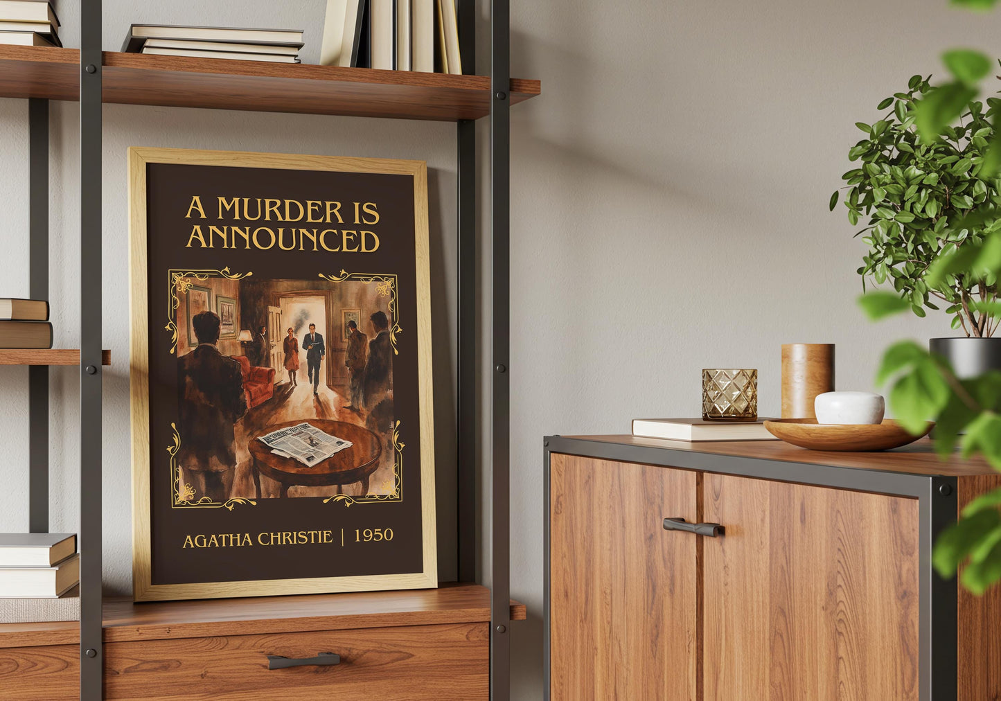 A Murder Is Announced by Agatha Christie High Quality Poster Print. Free Delivery Wall Art. Author & Blurb Book/Novel Minimalist Art Gift
