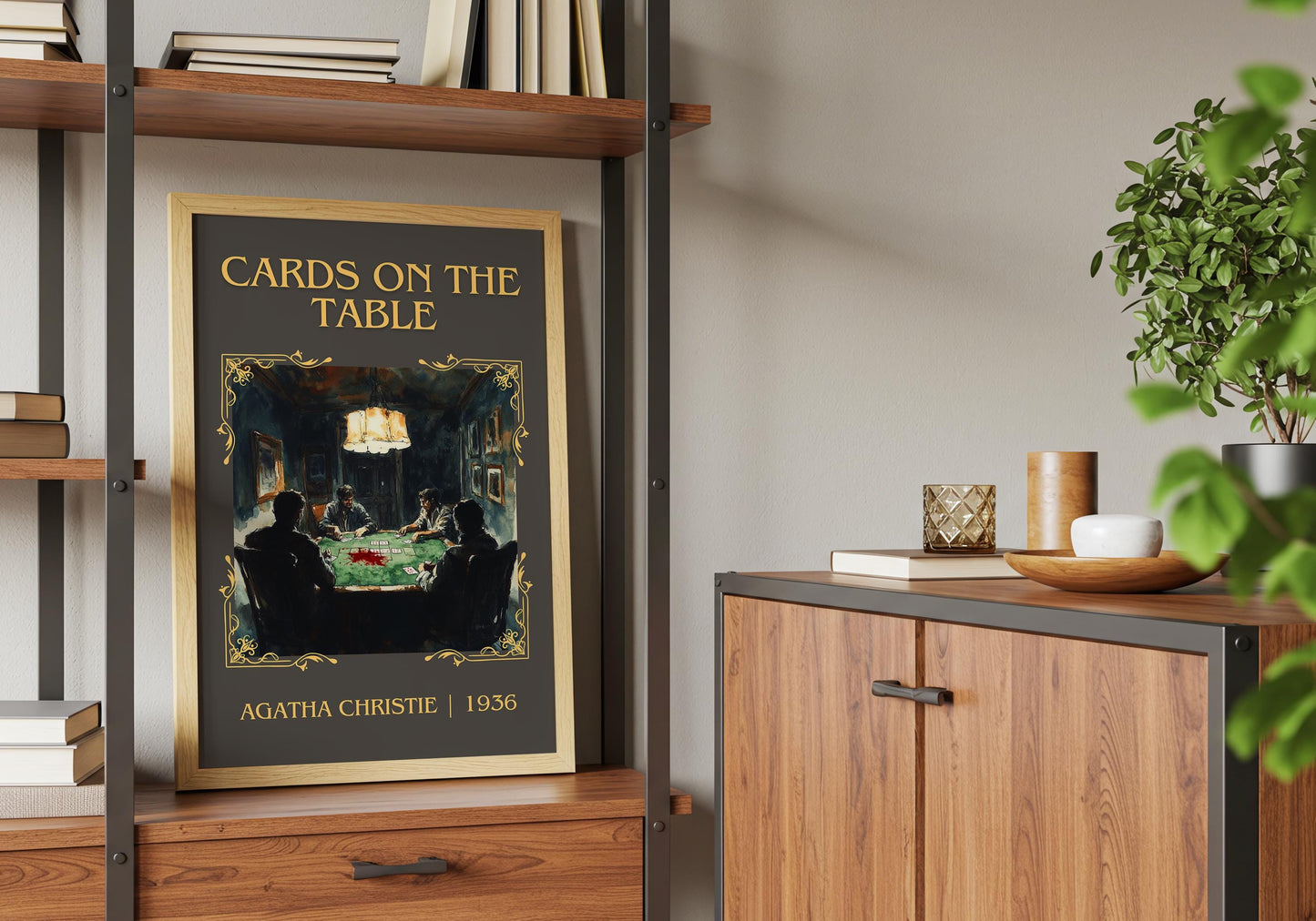 Cards On The Table by Agatha Christie High Quality Poster Print. Free Delivery Wall Art. Author & Blurb Book/Novel Minimalist Art Gift