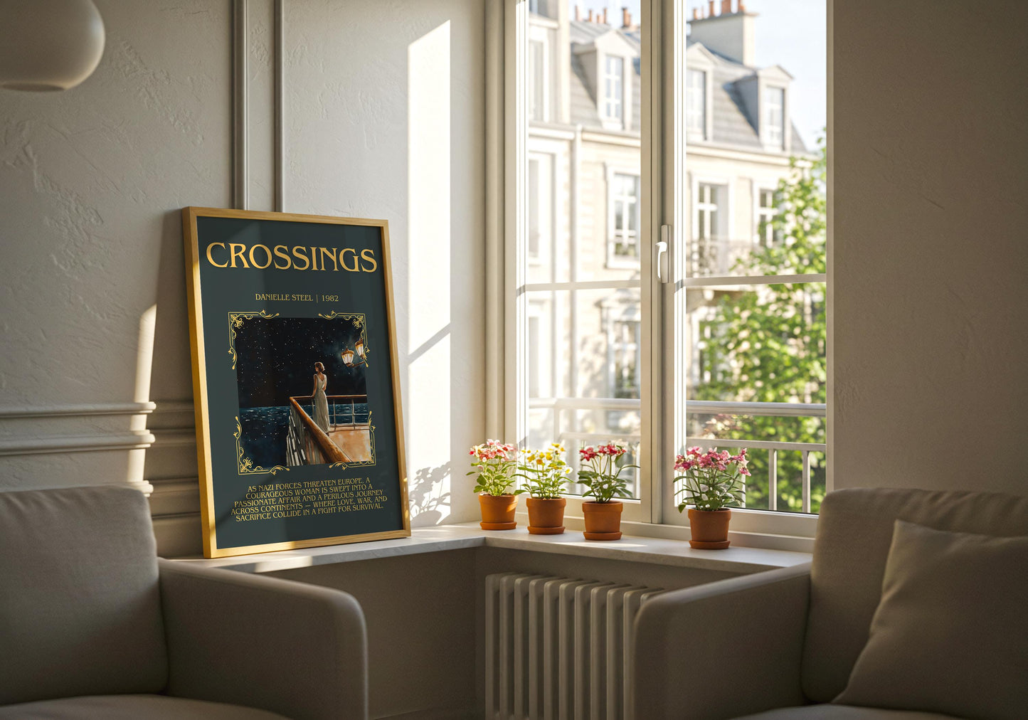 Crossings by Danielle Steel Descriptive, High Quality Poster Print.Free Delivery Wall Art. Author & Blurb Book Artwork Cover