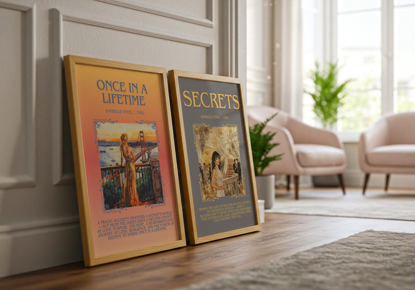 Once In A Lifetime by Danielle Steel Descriptive, High Quality Poster Print.Free Delivery Wall Art. Author & Blurb Book Artwork Cover Novel