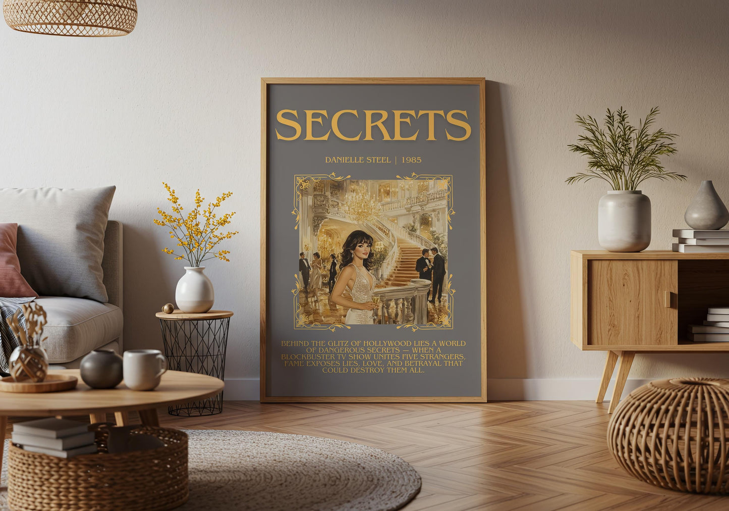 Secrets by Danielle Steel Descriptive, High Quality Poster Print.Free Delivery Wall Art. Author & Blurb Book Artwork Cover Novel