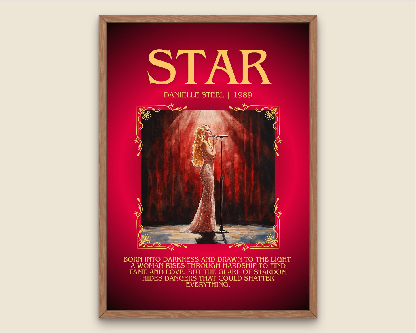Star by Danielle Steel Descriptive, High Quality Poster Print.Free Delivery Wall Art. Author & Blurb Book Artwork Cover Novel Gift Art
