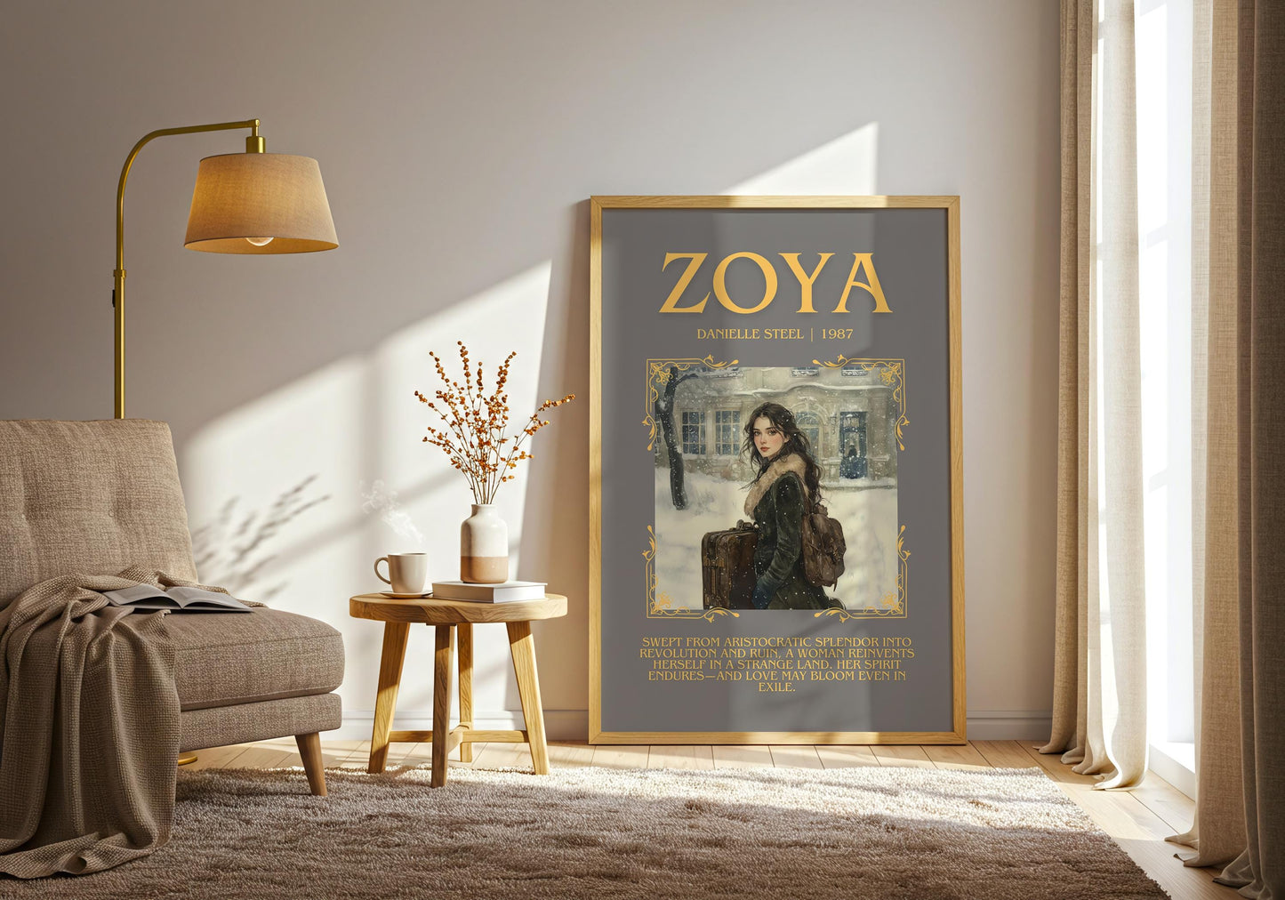 Zoya by Danielle Steel Descriptive, High Quality Poster Print.Free Delivery Wall Art-Author & Blurb Book Artwork Novel Cover Art Gift