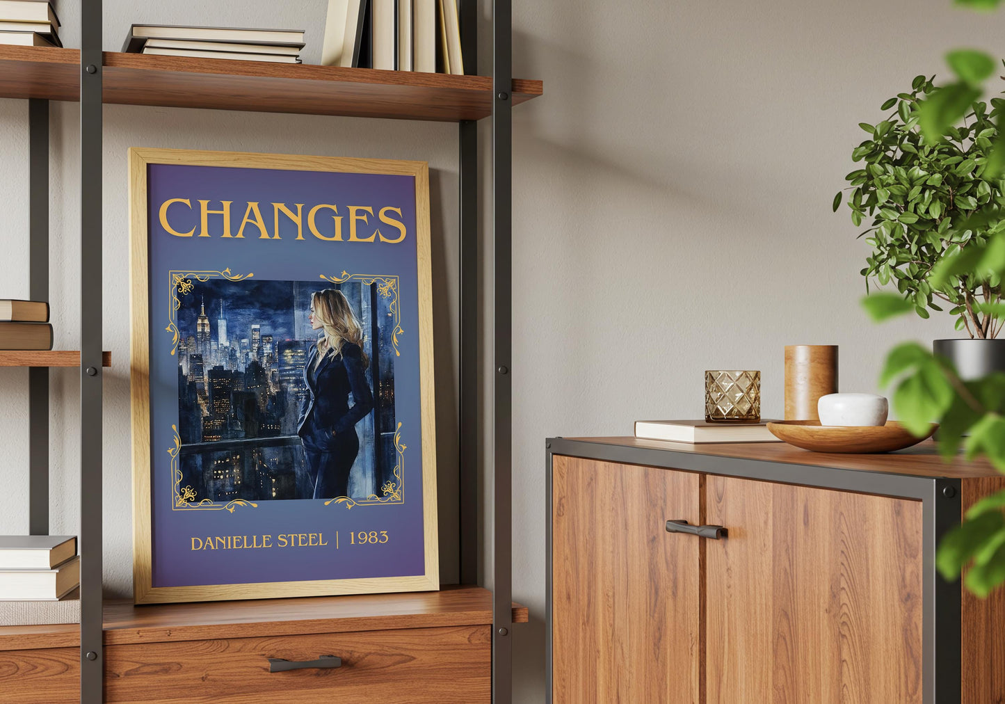 Changes by Danielle Steel High Quality Poster Print. Free Delivery Wall Art-Author&Blurb Book Minimalist Home Gift Cover Decor Library