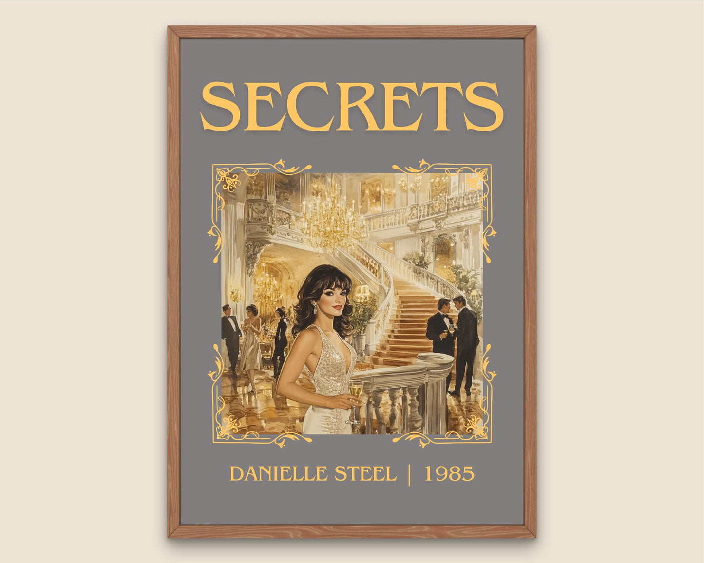 Secrets by Danielle Steel High Quality Poster Print. Free Delivery Wall Art-Author&Blurb Book Minimalist Home Gift Cover