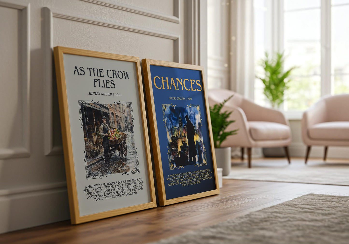 Chances by Jackie Collins Descriptive, High Quality Poster Print.Free Delivery Wall Art.Author&Blurb Book Artwork. Home Decor Gift